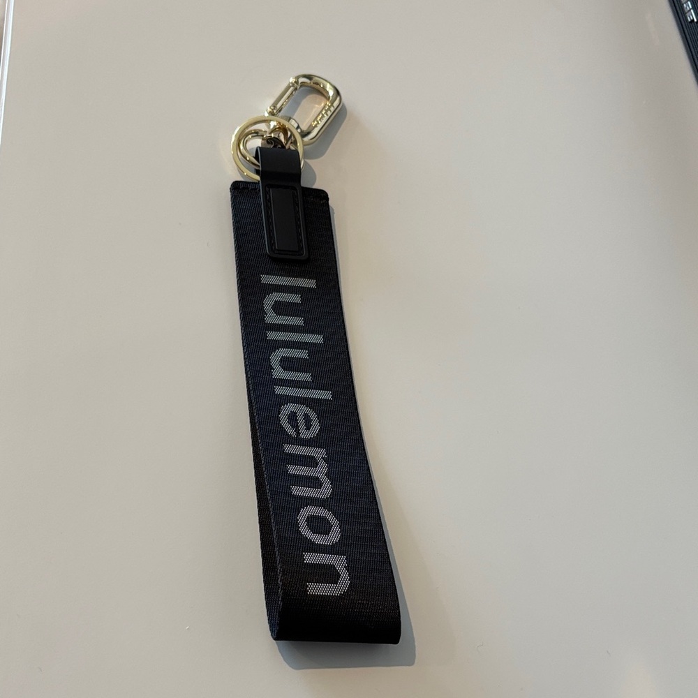 Lululemon Black Keychain with Gold Clip